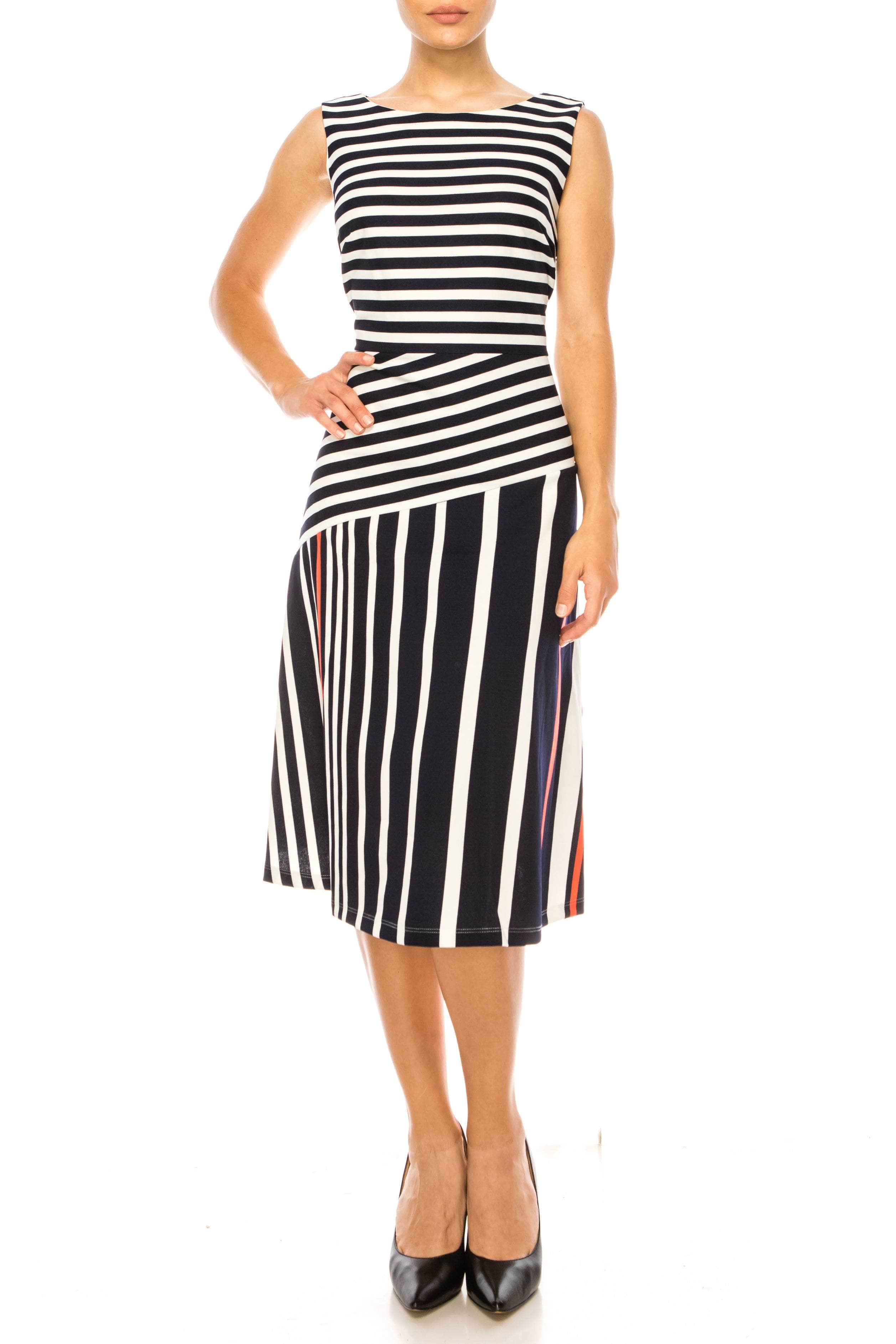 ILE Clothing SCP1326 - Stripe A-Line Dress