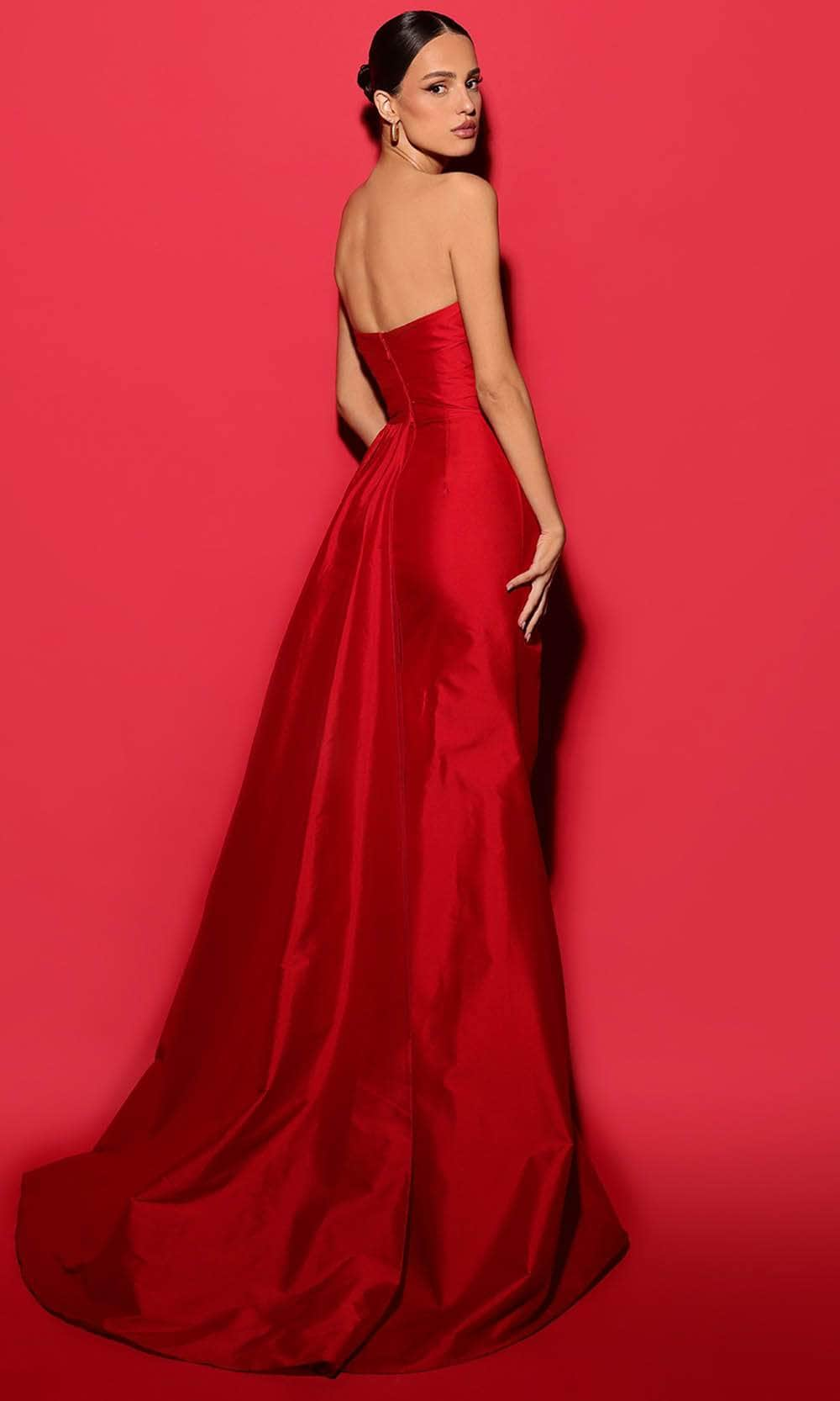 Tarik Ediz 98496 - V-Neck Strapless Evening Gown