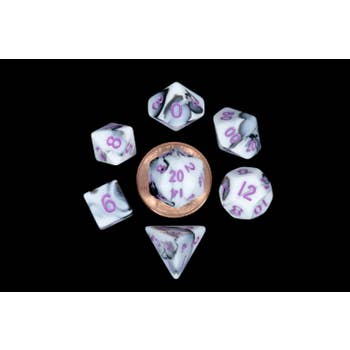 FanRoll by Metallic Dice Games - 10mm Mini Dice Acrylic Polyhedral Set in Tube