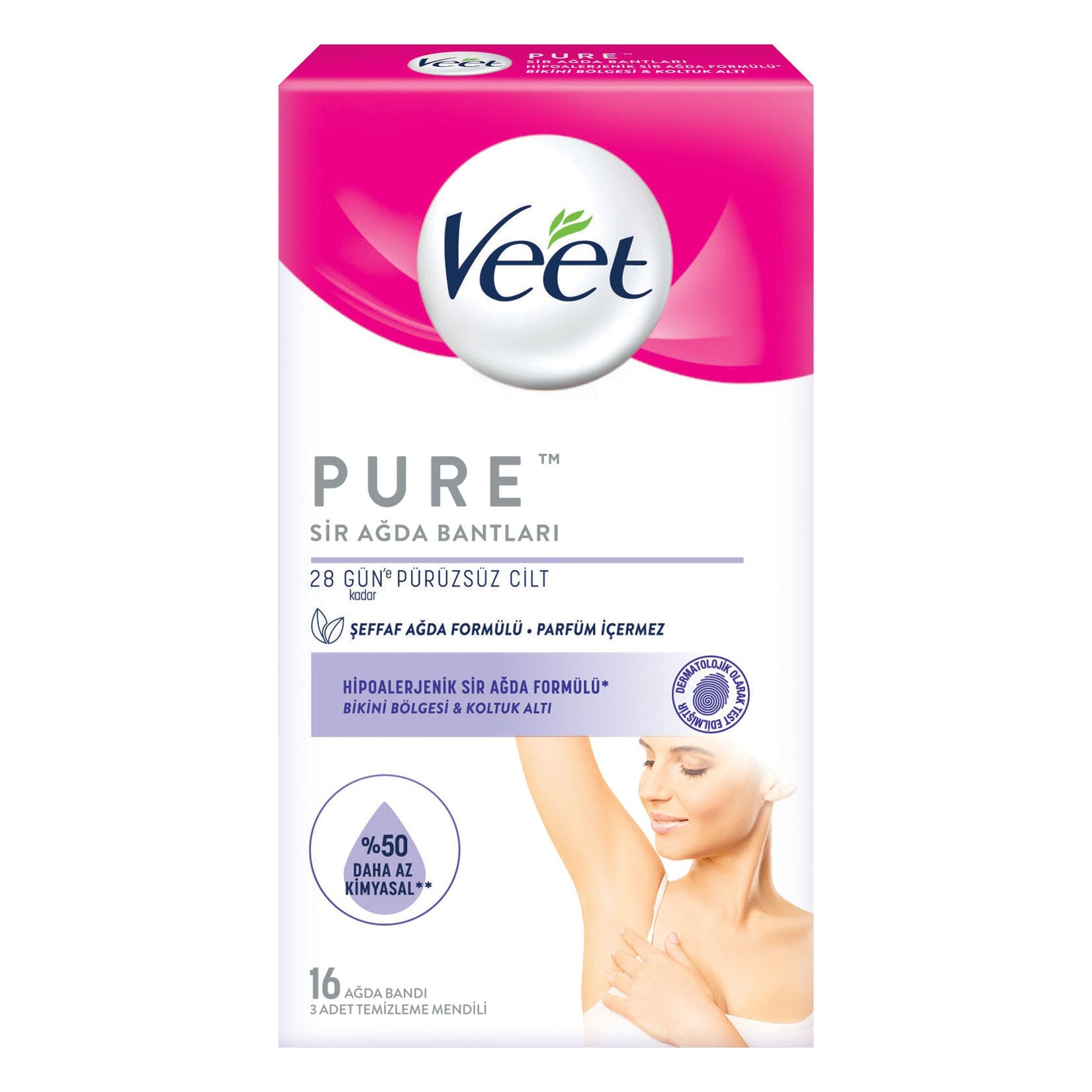 Veet Pure Bikini And Underarm Waxing Band 16 Pieces