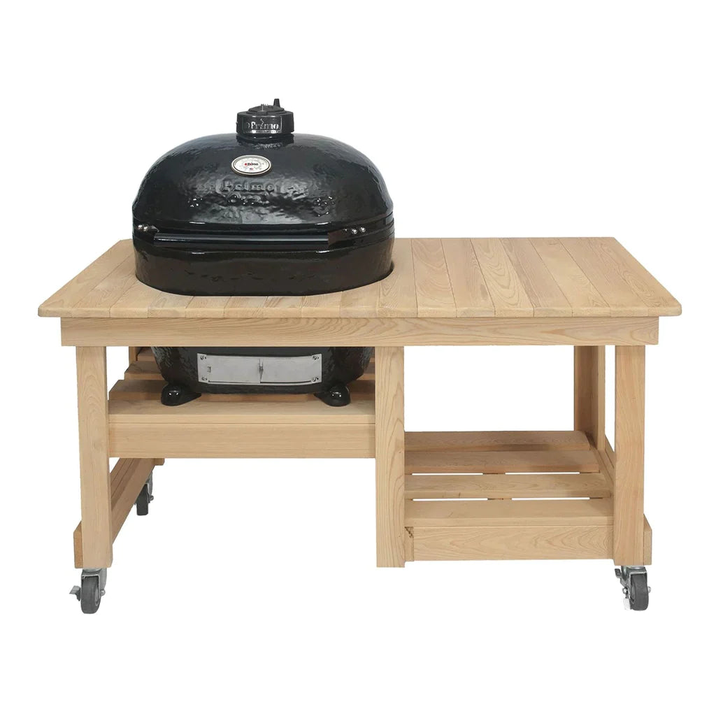 Primo Cypress Countertop Grill Table For Oval Large Ceramic Kamado Grill - PG00613