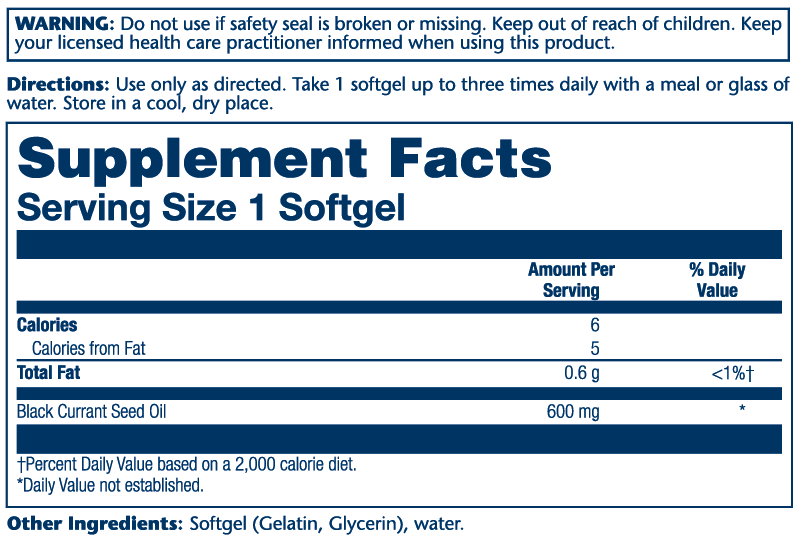 Black Currant Seed Hexane-Free 600mg