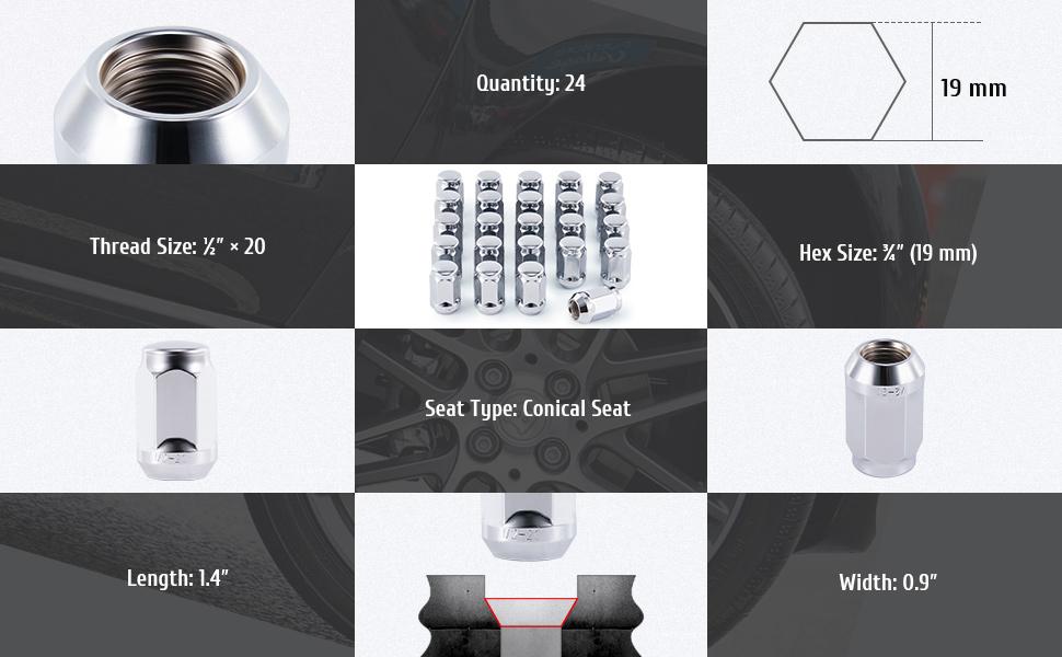 0.5inchx20 Lug Nuts