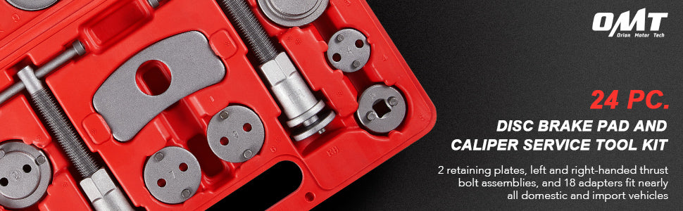 22-Piece Heavy Duty Disc Brake Caliper Tool Set and Wind Back Kit for Brake  Pad