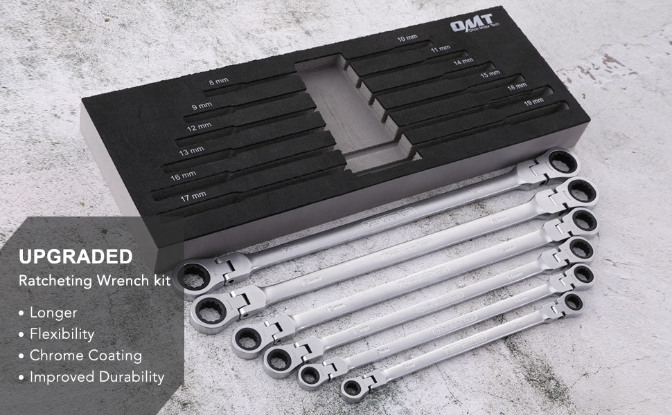 UPGRADED Ratcheting Box End Wrench Set