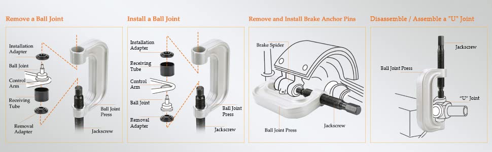 how to use ball joint remover tool set