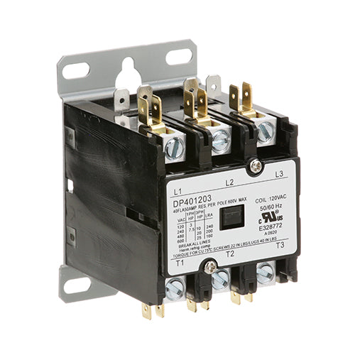 CONTACTOR (3 POLE,40 AMP,120V)