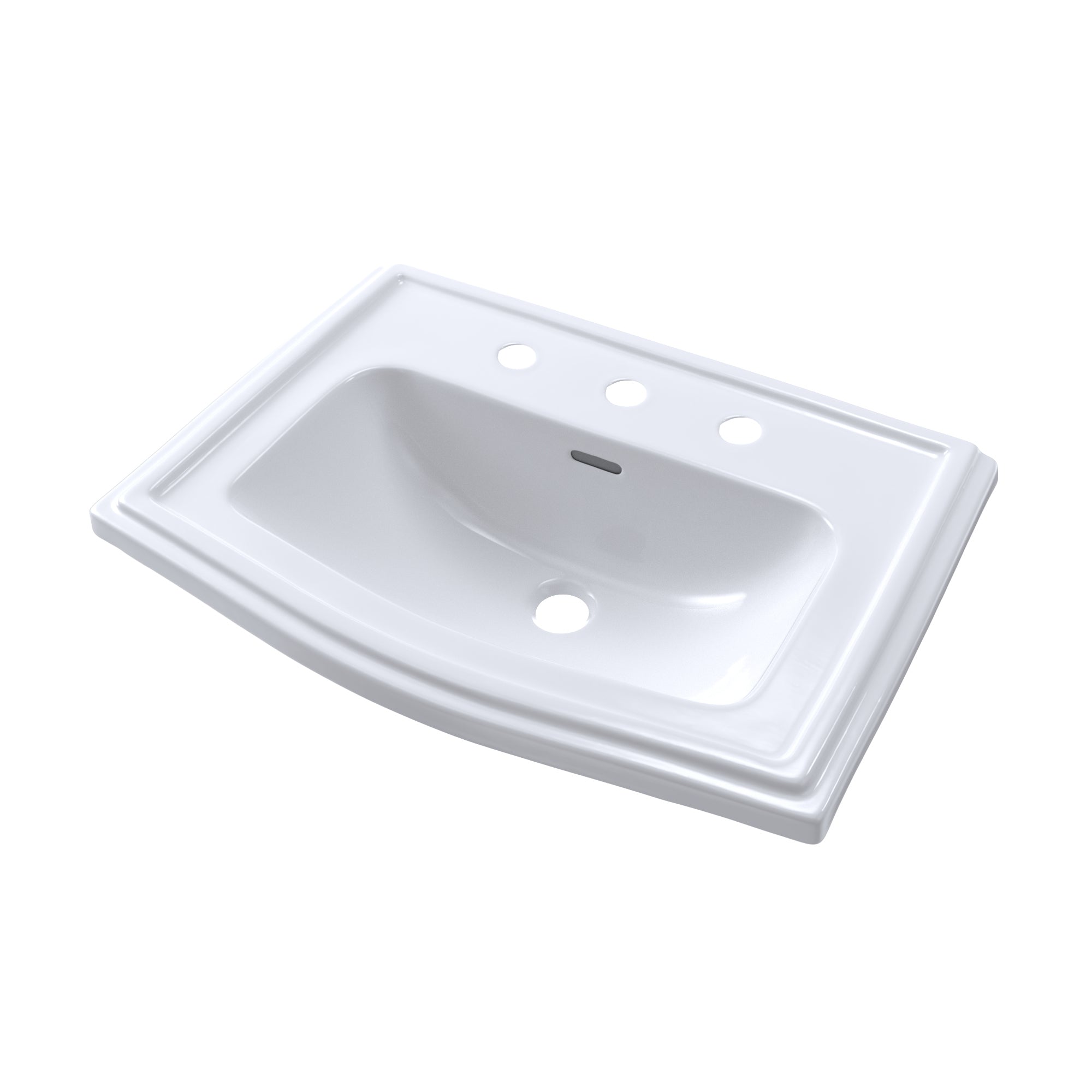 TOTO? Clayton? Rectangular Self-Rimming Drop-In Bathrrom Sink for 8 Inch Center Faucets, Cotton White - LT781.8#01