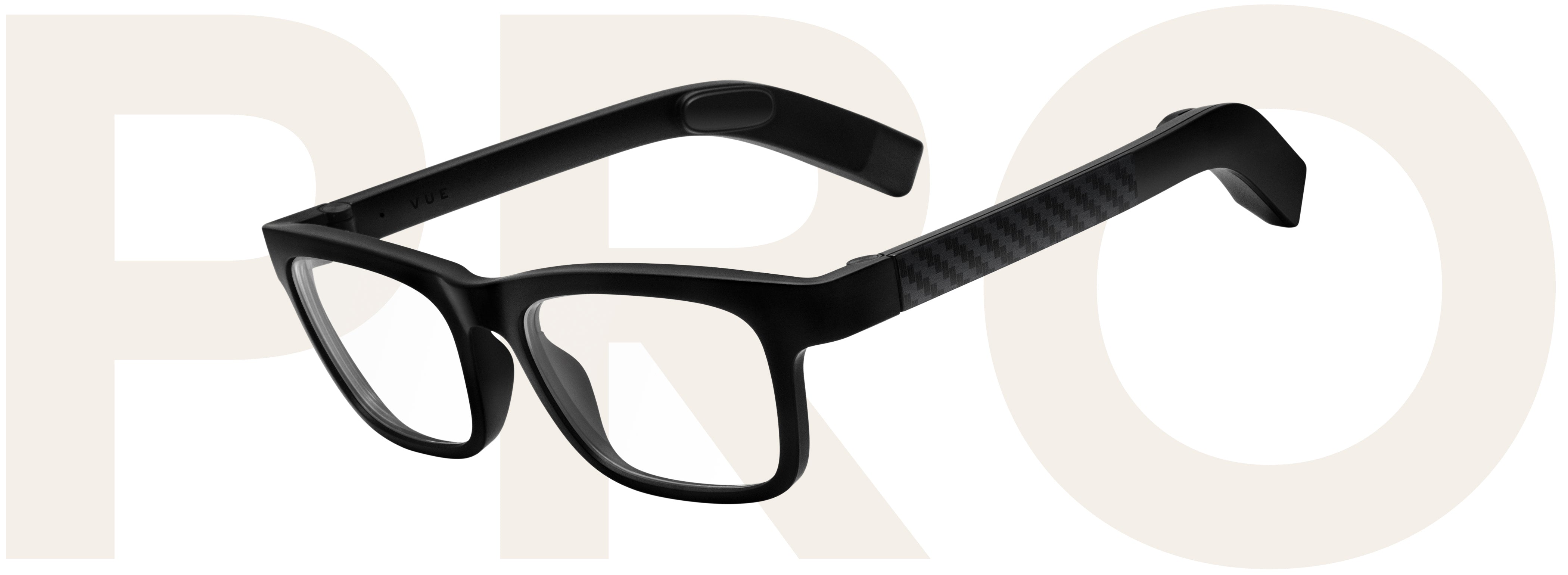 Vue Pro Classic Carbon Fiber eyeglasses with clear prescription lenses