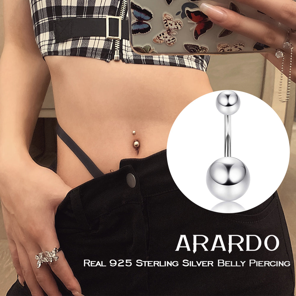 Arardo 925 Sterling Silver Belly Rings AB0137-1 Navel Rings Piercing