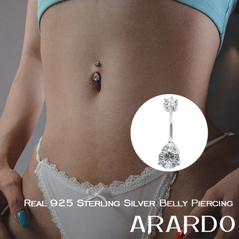 Arardo 925 Sterling Silver Belly Rings SS2 Navel Rings Piercing