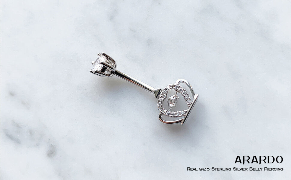 ARARDO 925 Sterling Silver Belly Button Rings SS32