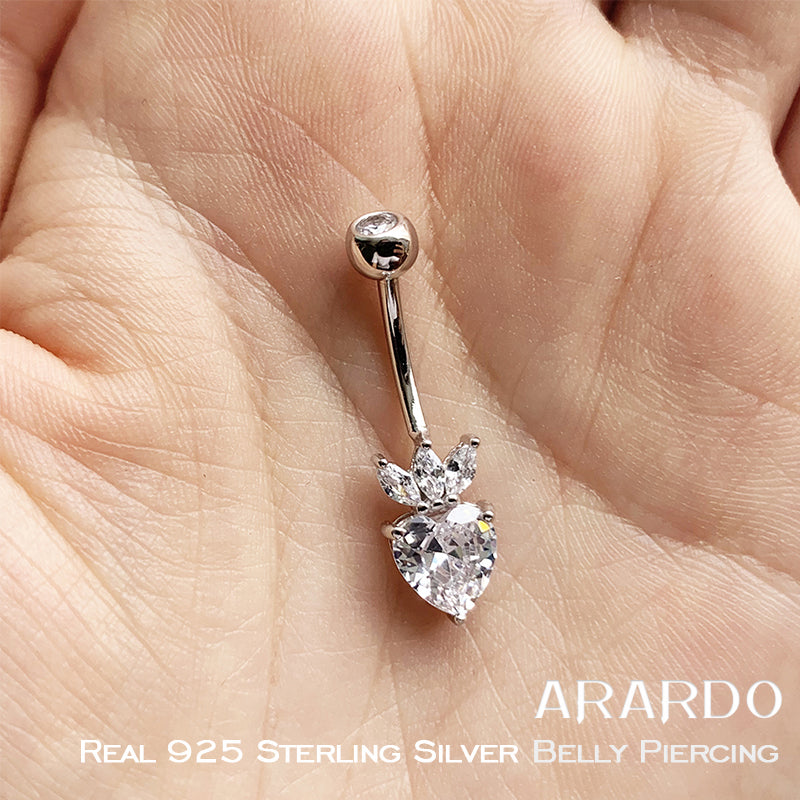 Arardo 925 Sterling Silver Belly Rings SS36 Navel Piercing