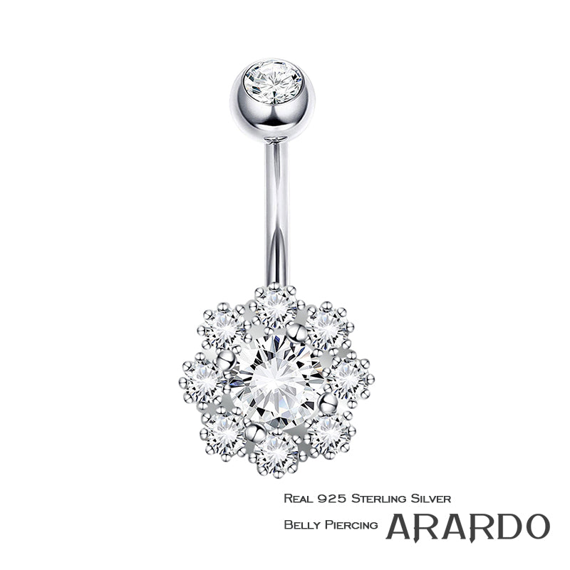 Arardo 925 Sterling Silver Belly Rings SS8 Navel Piercing