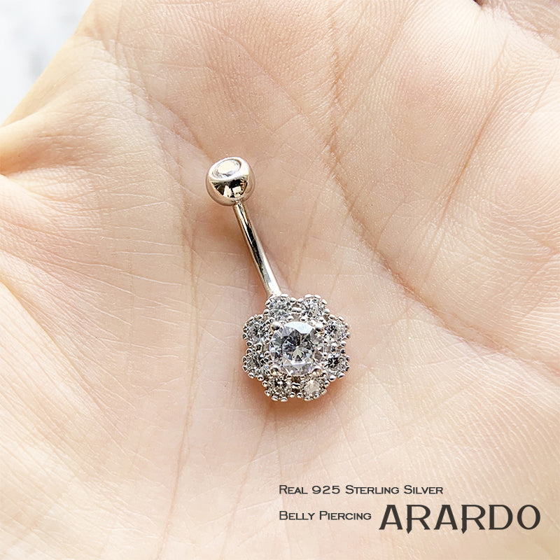 Arardo 925 Sterling Silver Belly Rings SS8 Navel Piercing