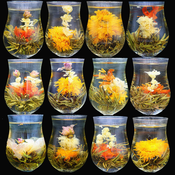 different types of blooming tea