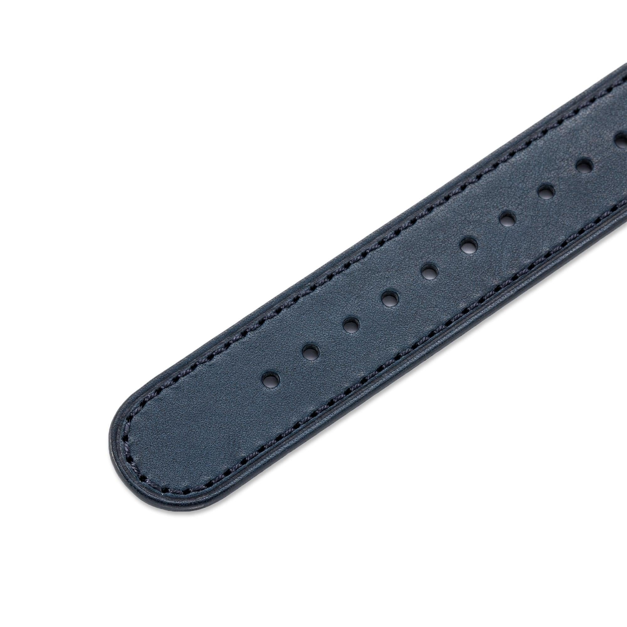 One-Piece Blue Leather Band & Steel Buckle