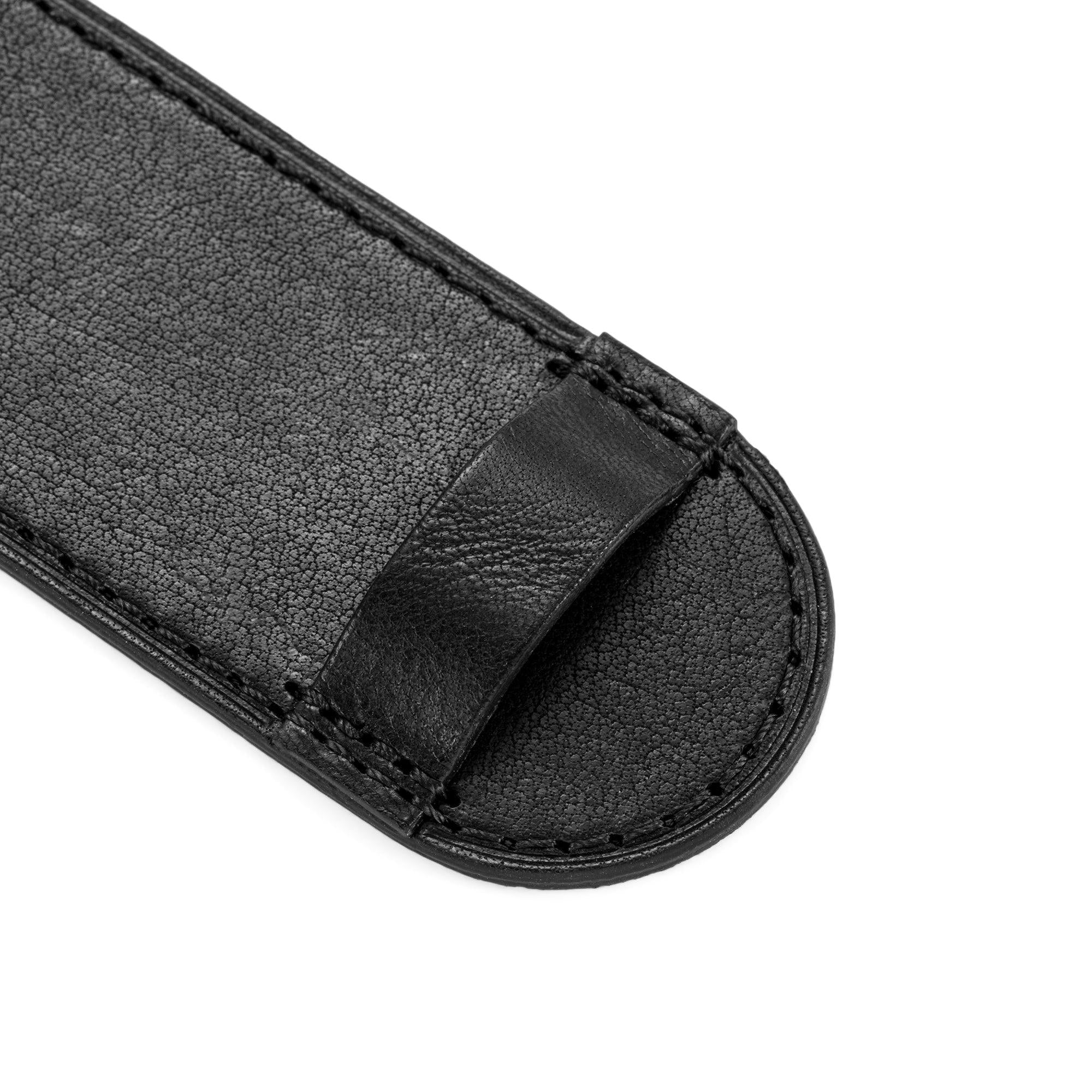 Black Leather Pilot Plate for Bund Strap