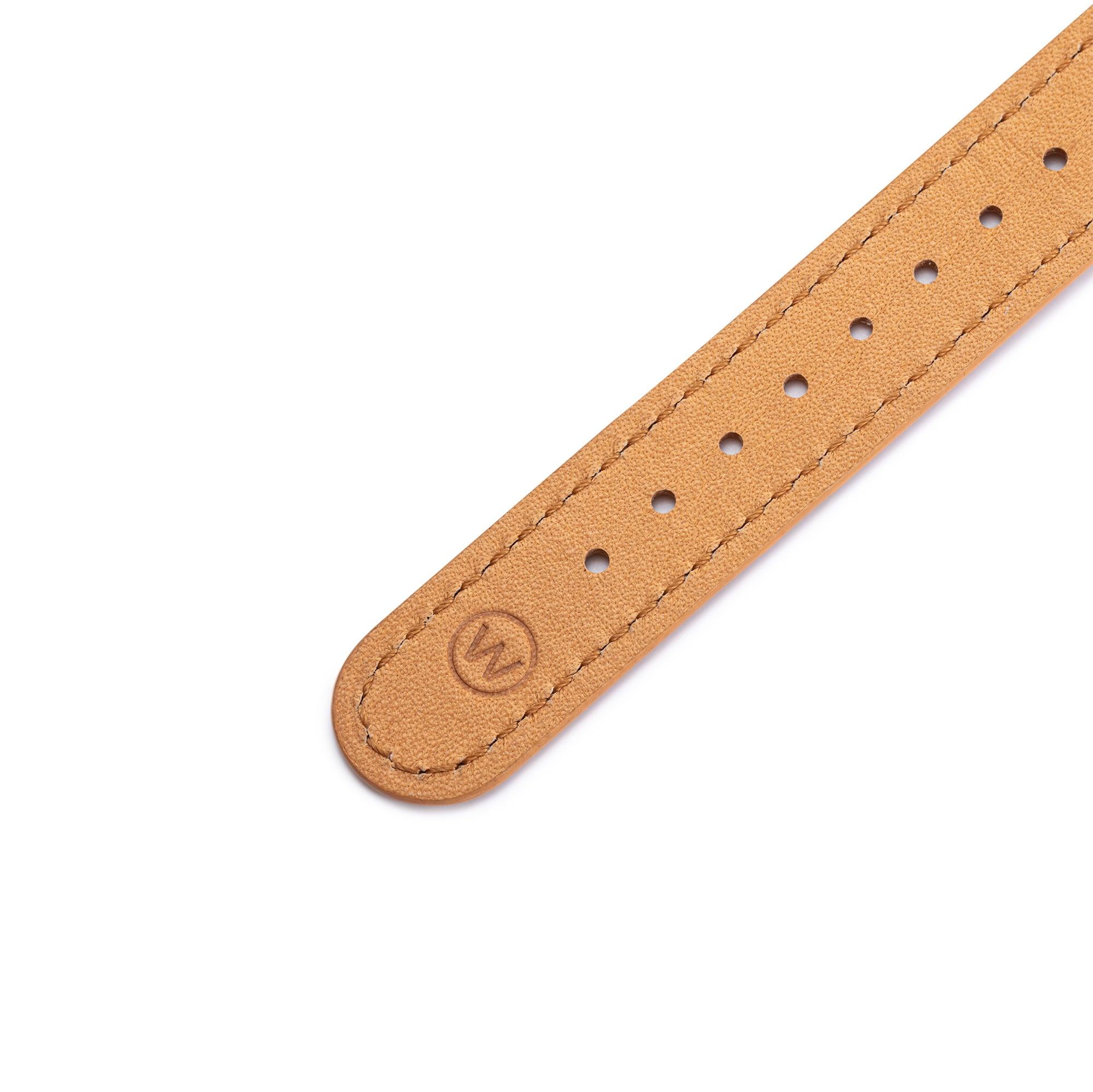 One-Piece Camel Tapered Leather Band & Steel Buckle