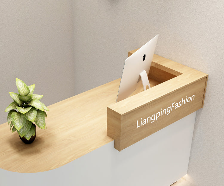 Simple White Wooden Reception Desk for Retail Store Manicure Spa Clothing Store Cash Counter