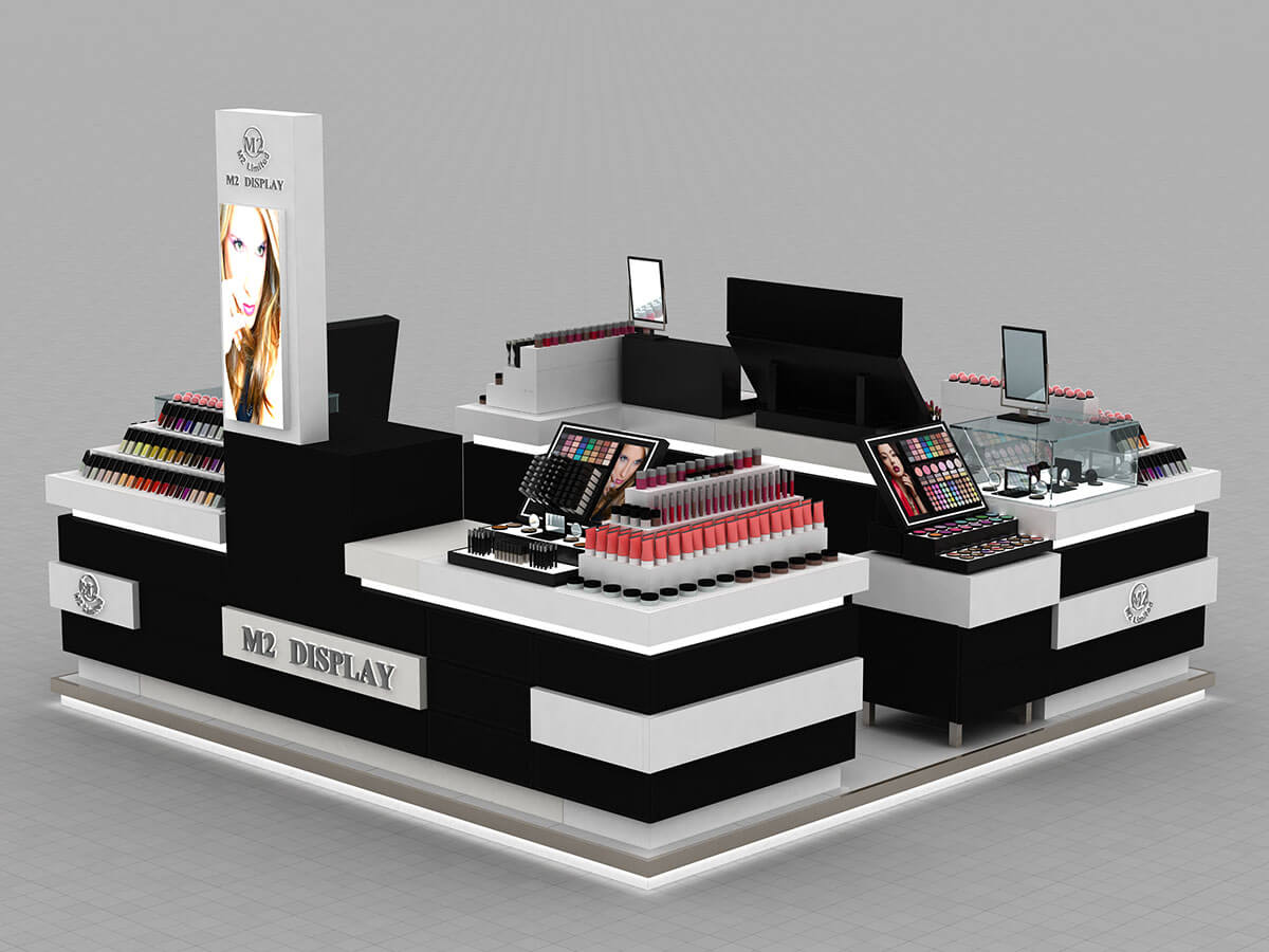 Black and white classic color cosmetics kiosk
