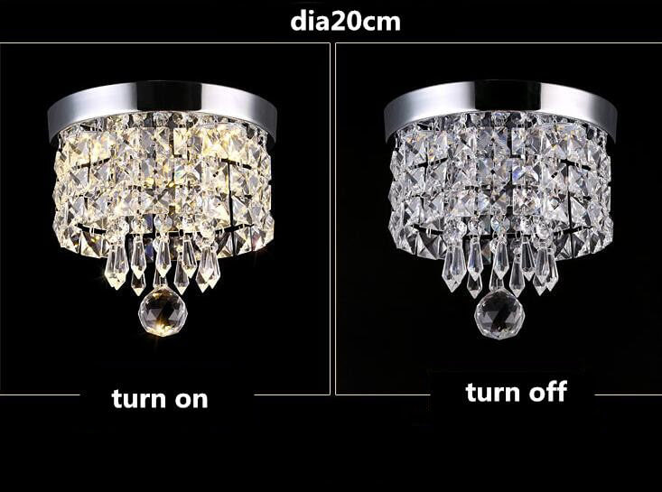 Channel aisle crystal chandelier Diameter 20cm Switch lights comparison