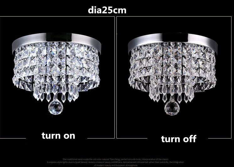 Channel aisle crystal chandelier Diameter 25cm Switch lights comparison