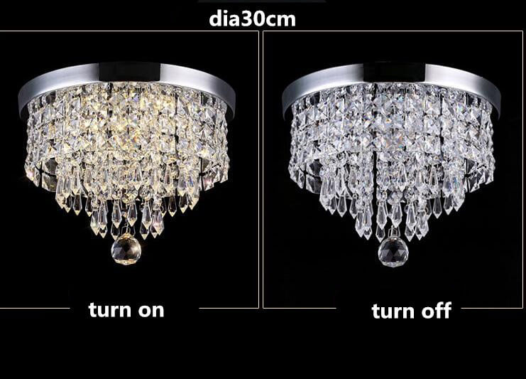 Channel aisle crystal chandelier Diameter 30cm Switch lights comparison