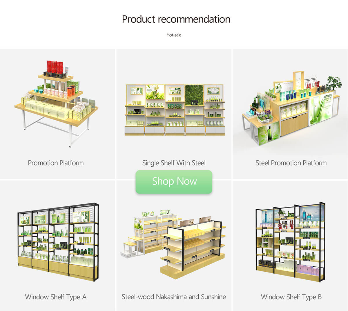 Cosmetics shop display cabinet product recommendation