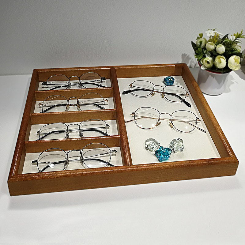 Exquisite teak flannel double display tray-application display