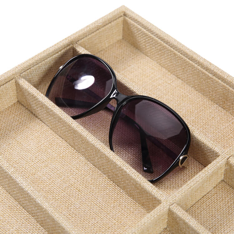 Flannel sunglasses display box Details show-Jute