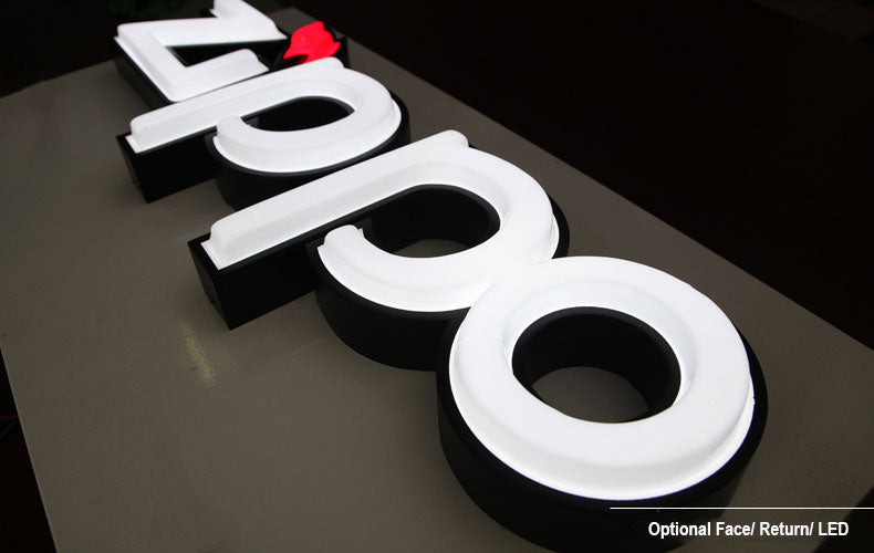 Front Lit Formed Plastic Shop Front Sign Chanel Letter LED