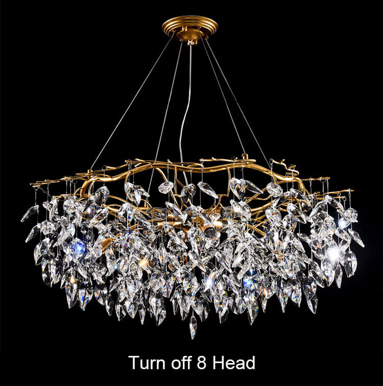 French style light luxury creative crystal chandelier for living room Turn off