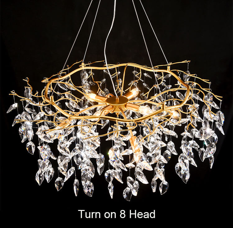 French style light luxury creative crystal chandelier for living room Turn on