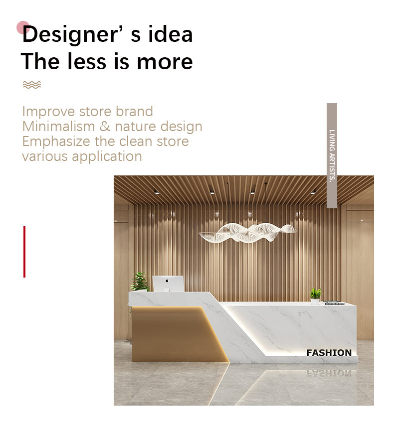 Imitation Marble Illuminated Reception Desk