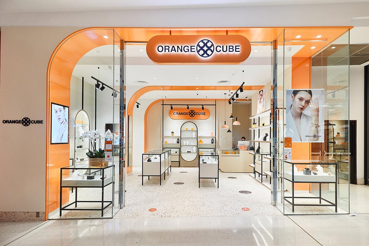 Jewelry store Interior Design by Studio Grayscale - Orange Cube - Westfield Southland VIC