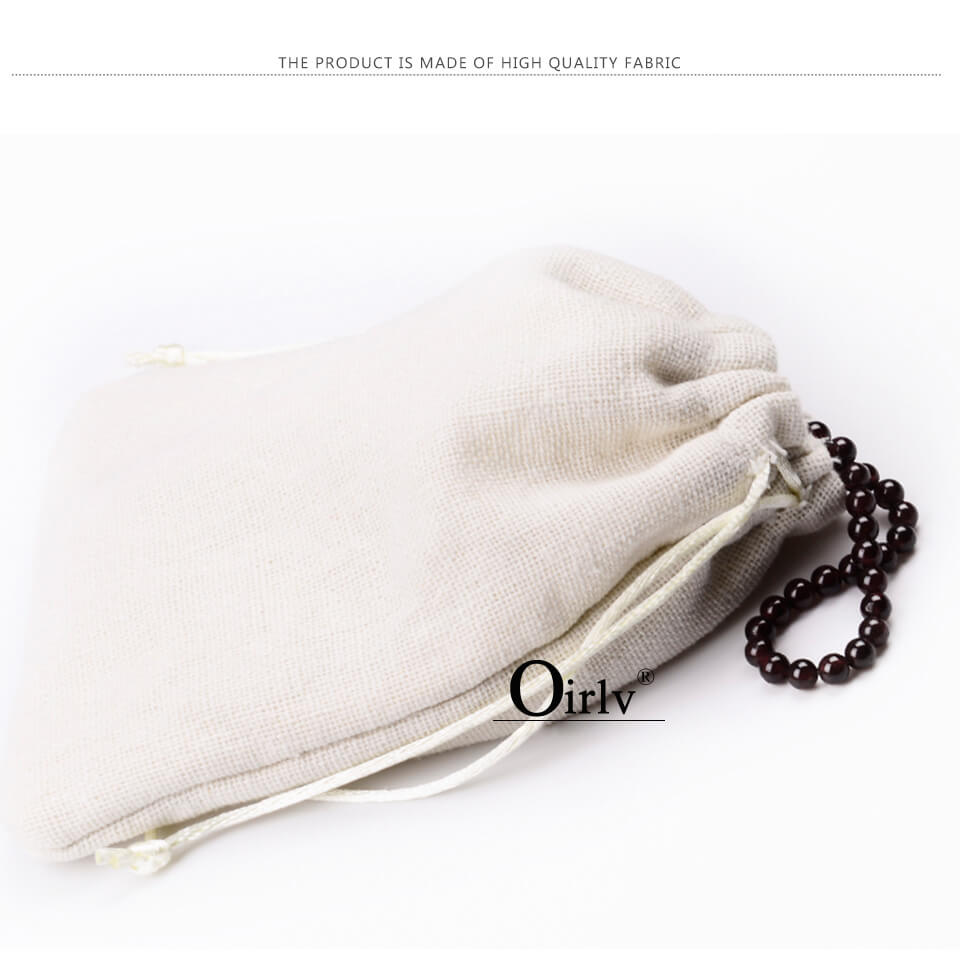 Oirlv 10Pieces/Lot Linen Jewelry Bag with Telescopic Rope Bracelet Nec ...