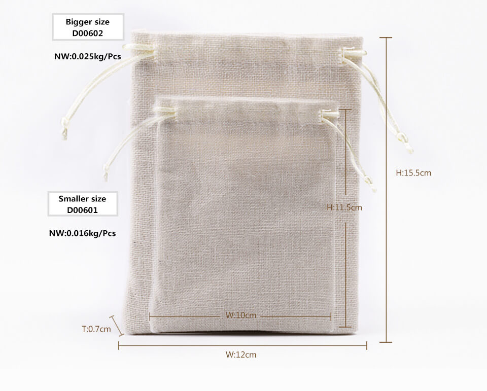 Oirlv 10Pieces/Lot Linen Jewelry Bag with Telescopic Rope Bracelet Nec ...
