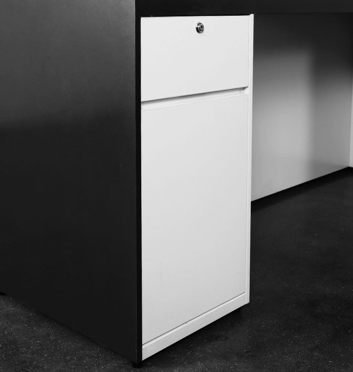 Modern Black Reception Desk Marble Laminated Front Desk Ecofriend Pan