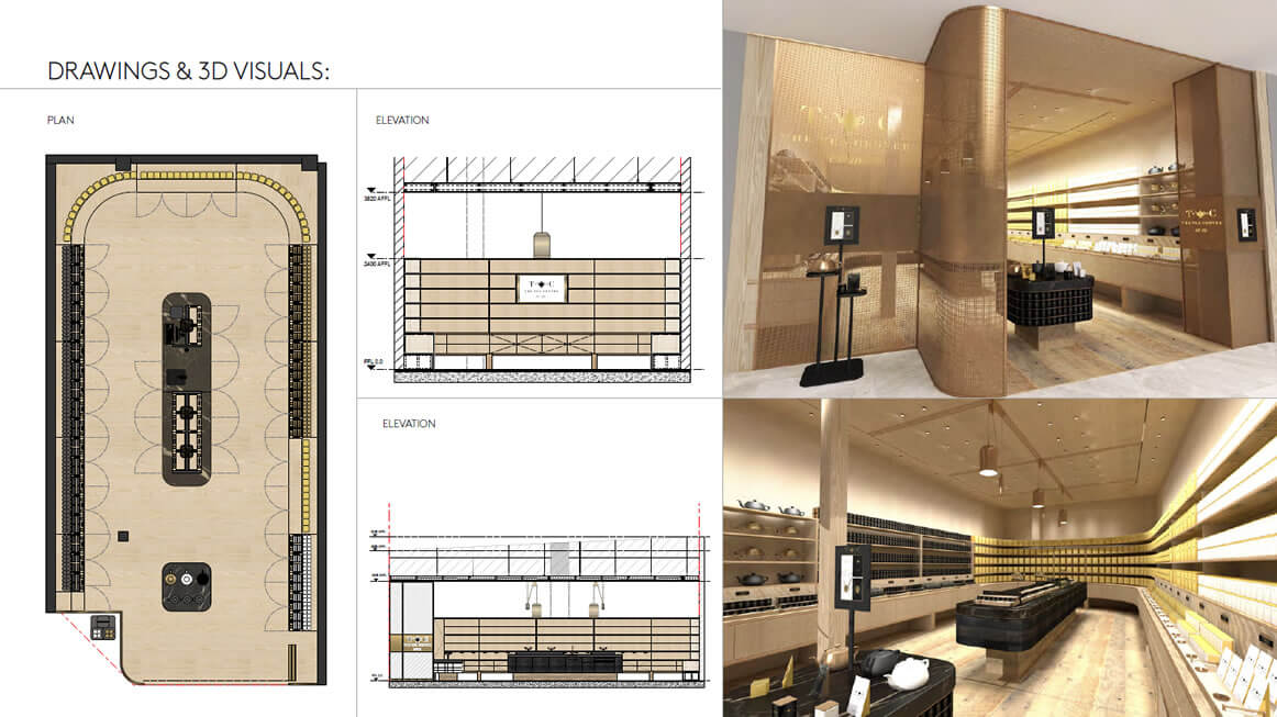 THE TEA CENTRE Store Drawings-3D Visuals