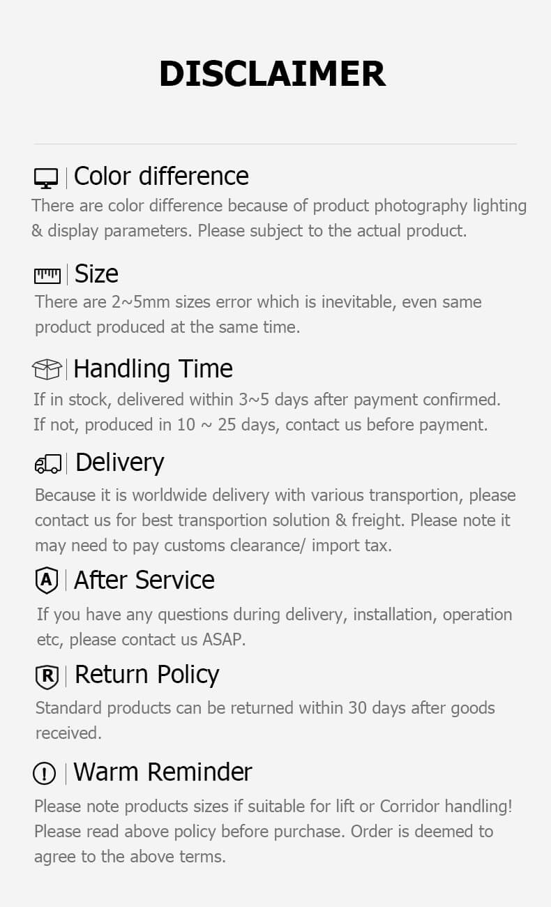 order notes for m2 retail reception desk