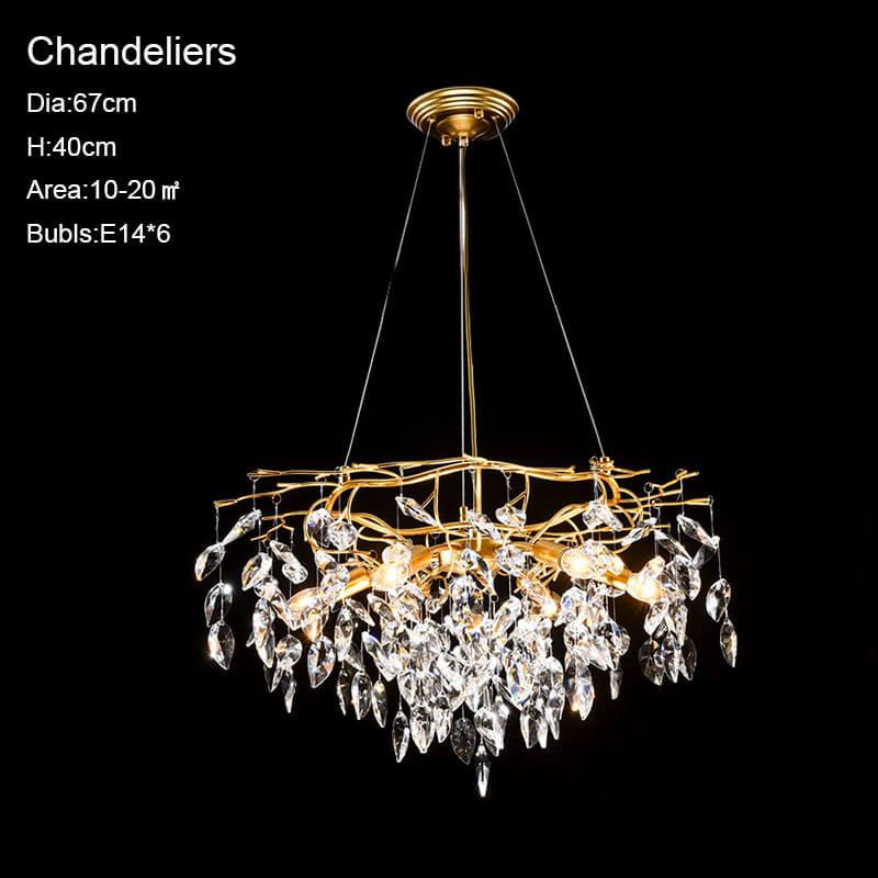 French style light luxury creative crystal chandelier for living room