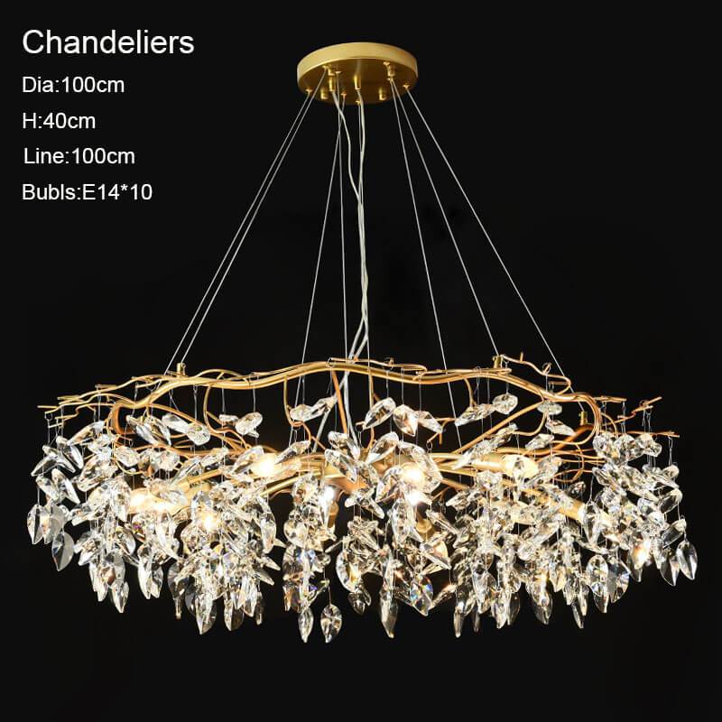 French style light luxury creative crystal chandelier for living room