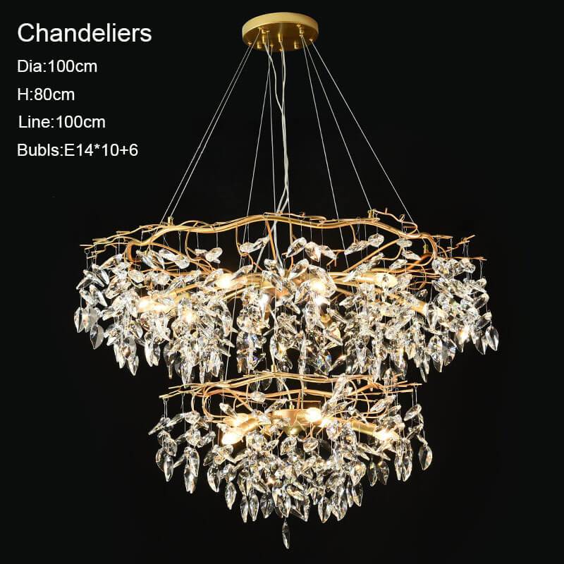 French style light luxury creative crystal chandelier for living room