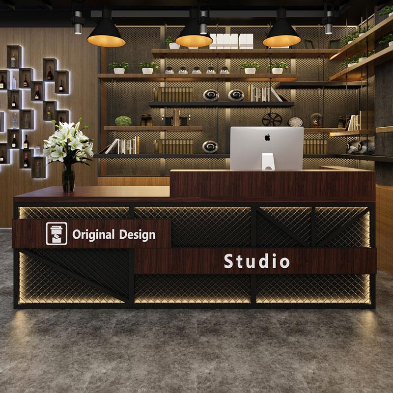 Industrial-style reception desk for bars and cafes