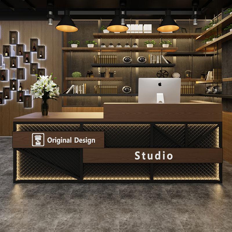 Industrial-style reception desk for bars and cafes