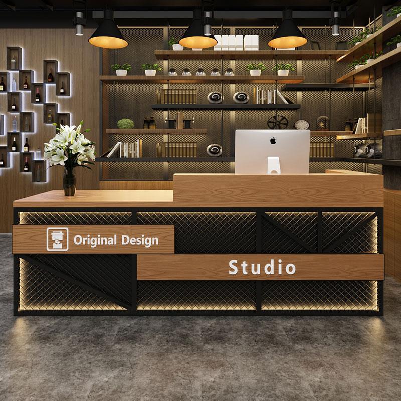 Industrial-style reception desk for bars and cafes
