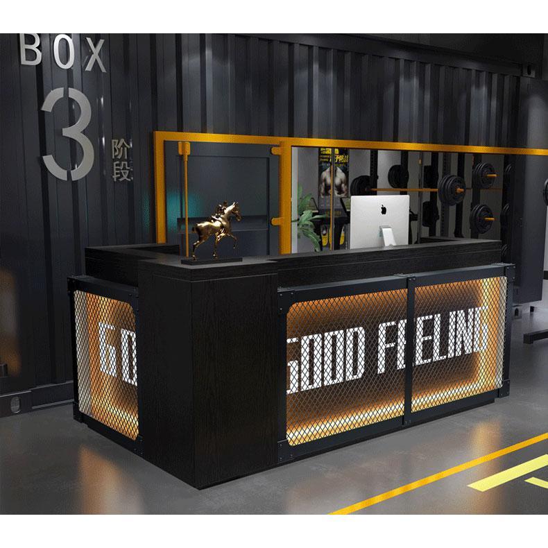 Loft Style Wooden Reception Desk for Clothing Store gym