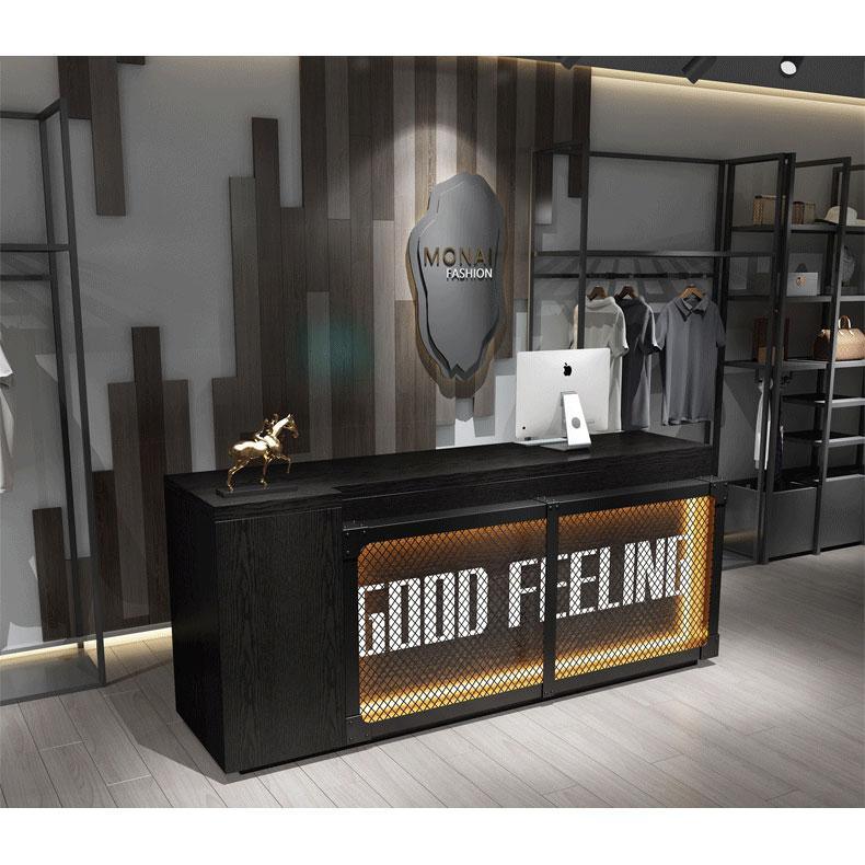 Loft Style Wooden Reception Desk for Clothing Store gym