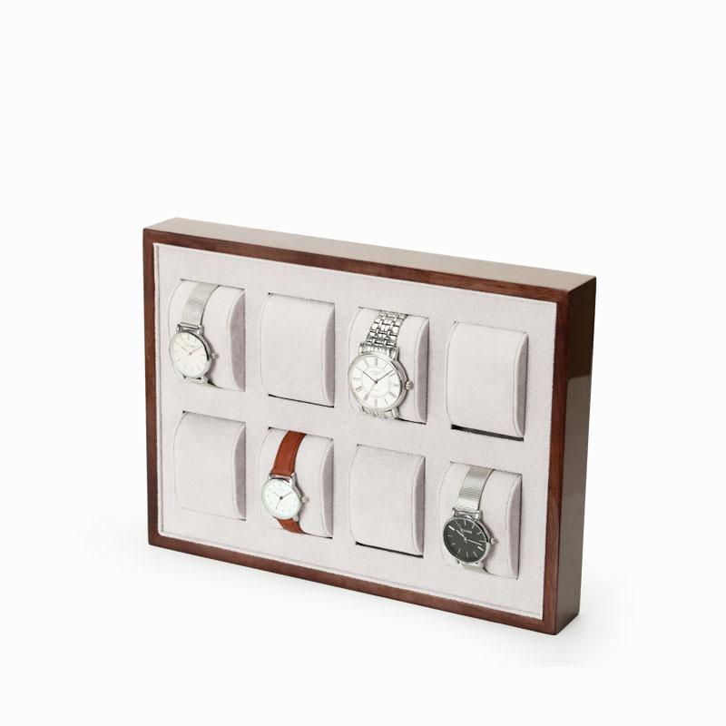 Original wood grain with grey flannel watch display plate